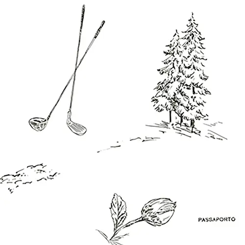 ライン_ゴルフ風景の柄アイコン